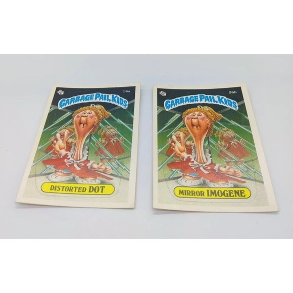 1986 Topps Garbage Pail Kids GPK Distorted Dot & Mirror Imogene 96a & 96b Set - Picture 3 of 4